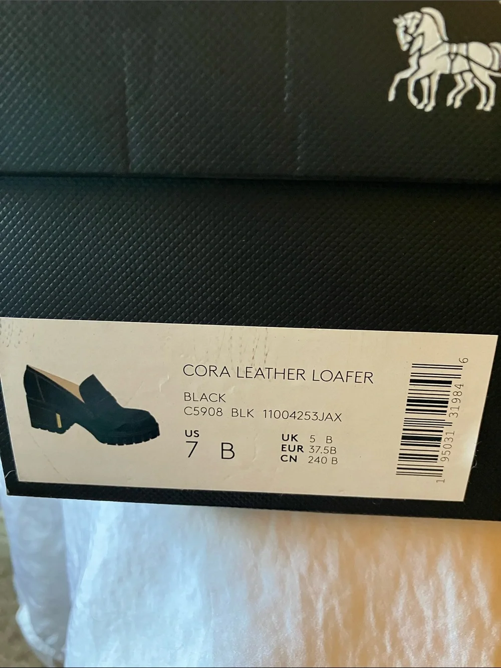 Coach: Black Cora (C5908) Leather Lug Sole Penny Loafers- 7